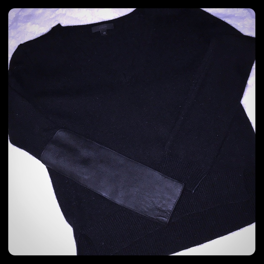 J.Crew leather detail sweater